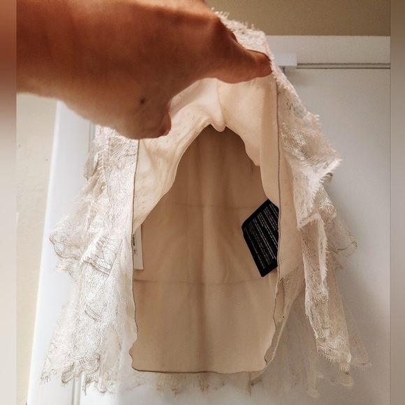 VALENTINO Runaway Show In Tan And Cream Floral Tulle 3 Tiered Mini Skirt Size 2 - Picture 5 of 15